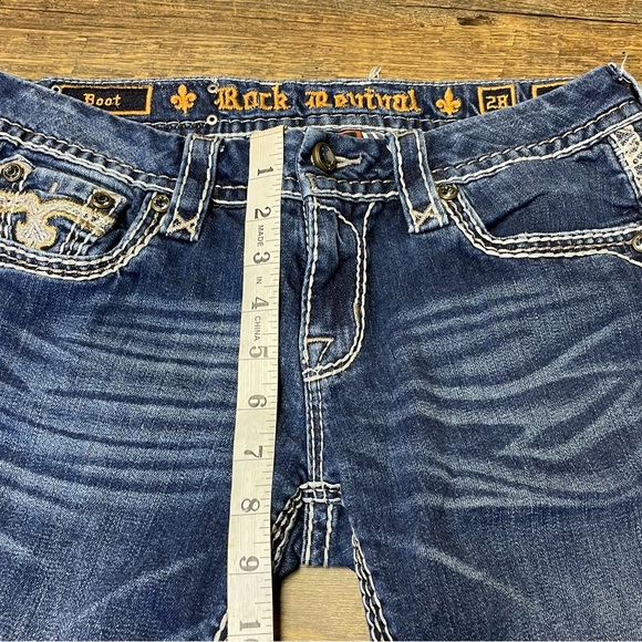 Rock Revival Y2K Royal Boot Cut Low Rise Jeans Women's 28x29 Bling Altered - Picture 4 of 11
